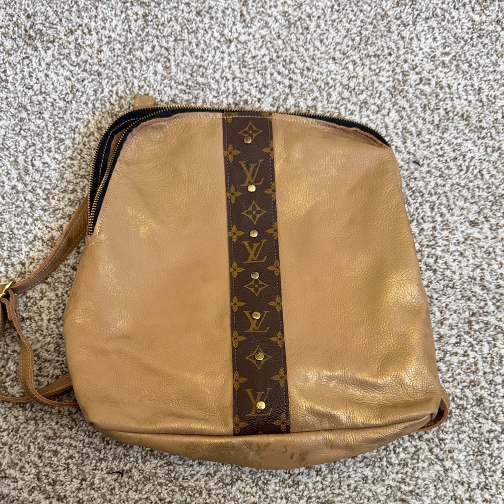 Louis Vuitton Brown and Tan Leather Backpack